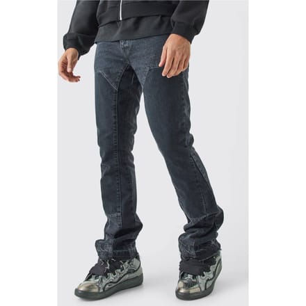 Slim Rigid Flare Overdye Carpenter Jeans | Charcoal | Size 52R
