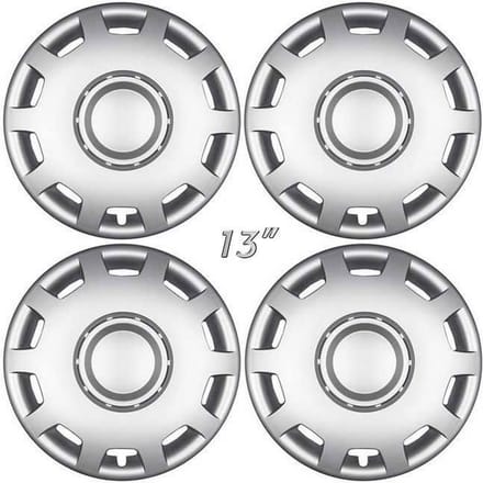 GoodGo Wieldoppen GRANIT-S 13 inch mat zilver. Set a 4 stuks in doos (a.u.b. tekst lezen!)