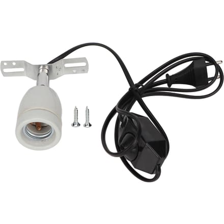 Reptiel Keramische Warmtelamp Houder E27 400W Draaibaar Keramische Verwarmingslampvoet met Schakelaar gray
