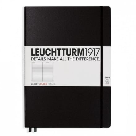 Leuchtturm1917 Notitieboek XL - Master Slim Gelinieerd - Zwart