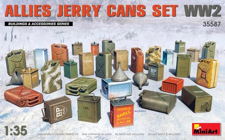 MiniArt Modelbouwpakket Militaire voertuigen - 35587 Allies jerry cans set WWII Plastic - 1:35 - Modelbouw