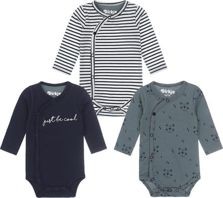 Dirkje Baby Jongens 3 Pack Rompertje - Maat 74/80