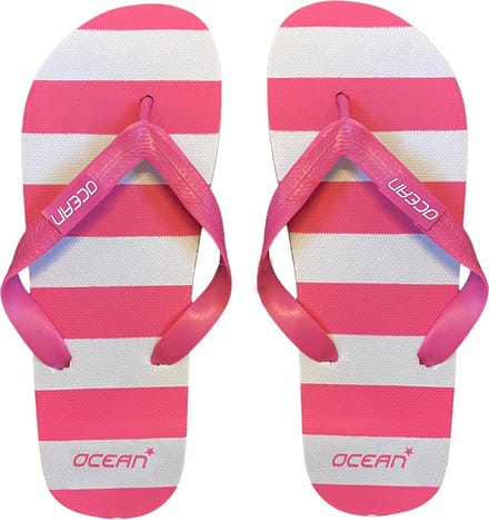 Streep slippers roze - maat 39
