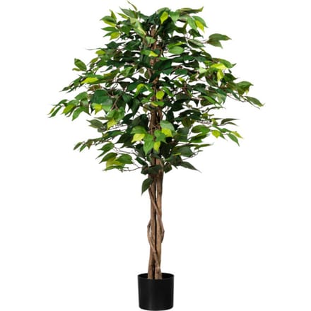 Kopu® Kunstplant Ficus 120 cm in pot - 630 bladeren met Natuurstam