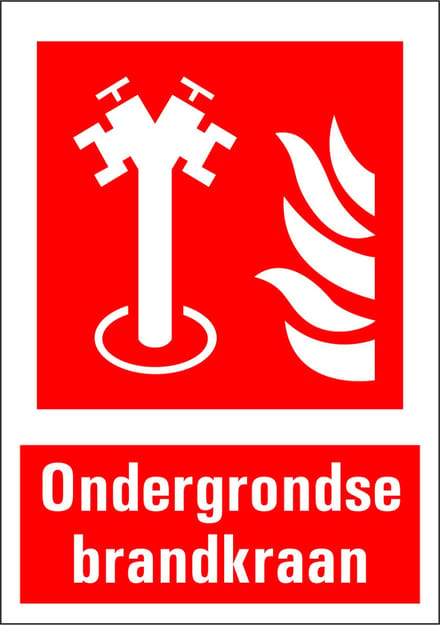 Ondergrondse brandkraan sticker met tekst 297 x 420 mm