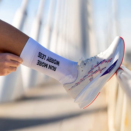 Sporcks Run More White Hardloopsokken voor Dames & Heren – Ademend, Ondersteunend – Wit- 47-49