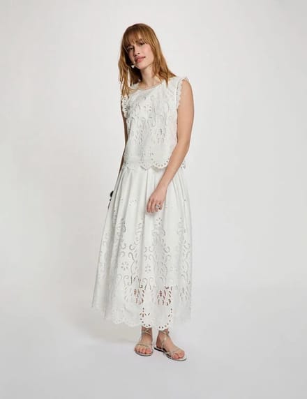Morgan - Flared long skirt 261-Jupon White - Maat : 34