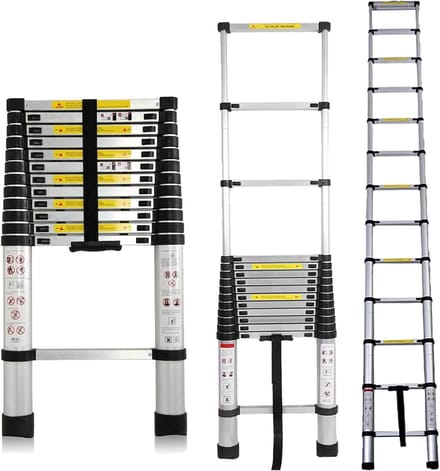 Telescopische Ladder 3,8 Meter Aluminium Inklapbaar Lichtgewicht EN131