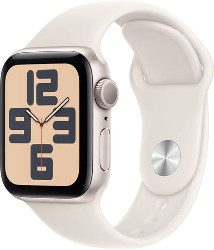 Apple Watch SE 2024 40mm Starlight Aluminium Case with Starlight Sport Band - S/M