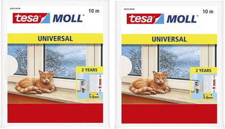 Tesa Tochtstrip universeel - 4x pakjes - zelfklevend - wit - 10 mtr x 9 mm - Tochtstroken