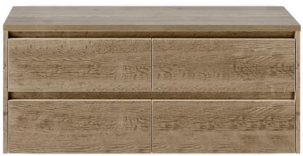 Dante Badmeubelset 120 cm - 4 Laden Natuur Eiken - Wastafelbovenblad