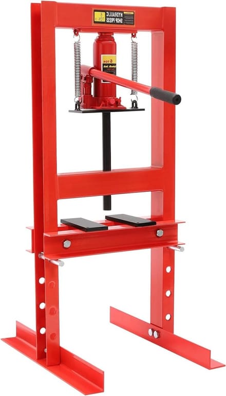 Werkplaatspers - Hydraulische pers - Onderdelen persen - H-frame ontwerp - 6 ton capaciteit - Rood