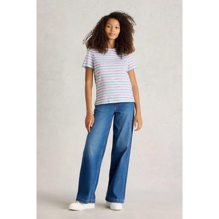 White Stuff Abbie Tee White Multi Maat: 16 REGULAR | Tops Outlet | Dames | Wit