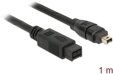 Delock FireWire Aansluitkabel [1x FireWire (400) stekker 4-polig - 1x FireWire (800) stekker 9-polig] 1 m Grijs