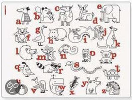 Modern Twist Mark Matz Alphabet Animals Placemat - 40 x 32 cm - Wit