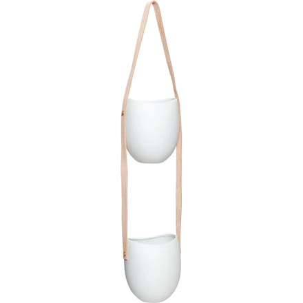 Hübsch 140304 Dubbele Bloempot - ø12xH60cm - Keramiek - Wit