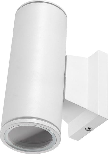 Buitenlamp rond wit | dubbele GU10 lampvoet voor twee spots | waterdicht IP65