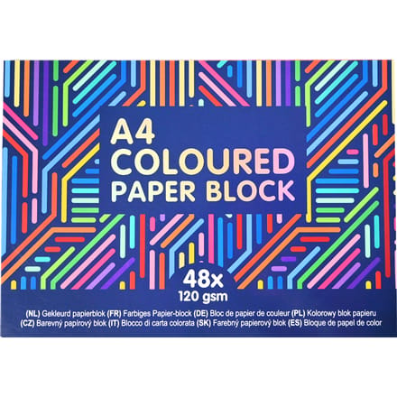 Wins Holland gekleurd papierblok A4 knutselpapier 48 vellen.