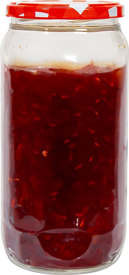 Hega Hogar Weckpot/voorraadpot Classico - 950 ml - kunststof - draaideksel - rood - D8 x H17 cm