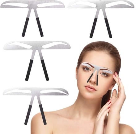 Set van 4 Eyebrow Stencils voor Perfecte Wenkbrauwen - Microblading Ruler en Positioneringstool voor Tattoo Makeup en Gouden Ratio Techniek