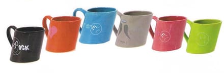 6 mokken - tasses -  Ludik - textes français