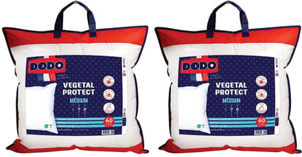 Vente-unique Set van 2 hoofdkussens DODO natuurlijk anti-huisstofmijt - 60 x 60 cm - VEGETAL PROTECT