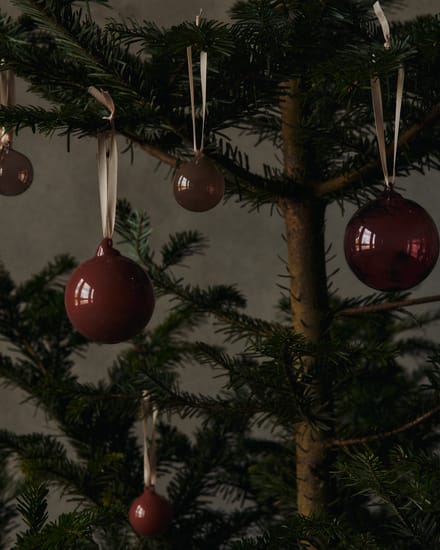 Ferm Living Glazen Baulbes kerstballen - roseate translucent - M