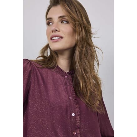 Blouse Lilly shimmer Red mahogany