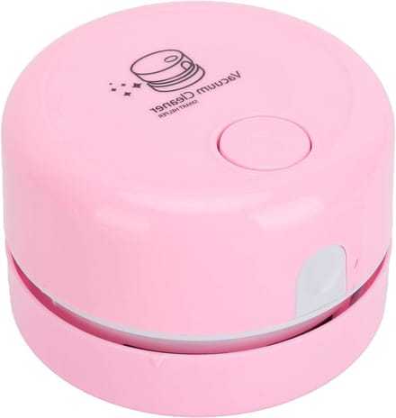 Mini Stofzuiger - Desktop Reiniger - Bureau Schoonmaken - Stille Werking - 9x9x7 cm - Roze
