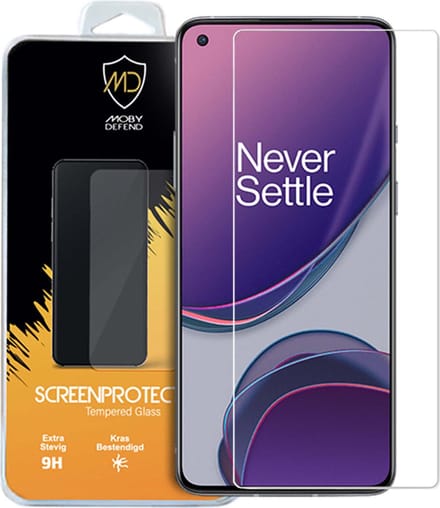 MobyDefend Screenprotector - Geschikt voor OnePlus 8T - Case-Friendly Screensaver - Gehard Glas