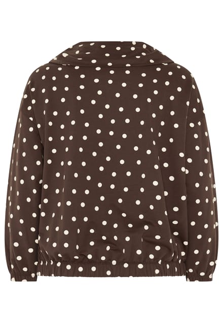Limited Collection Bruine Hoodie Met Stippen En Halve Rits Size 48