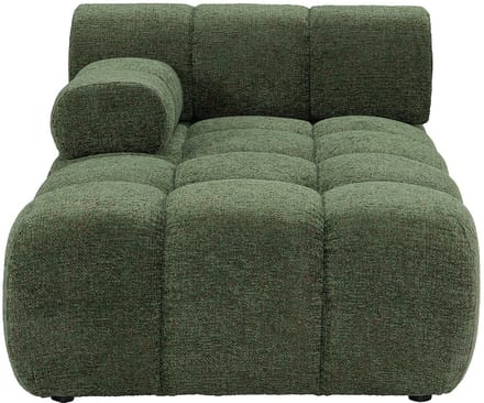 Vente-unique Chaise longue links met armleuning in groen gemêleerde stof FACIVIL