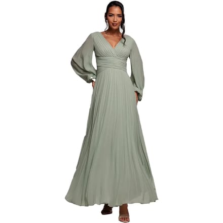 Ballonmouwen Chiffon Jurk Dames Goddiva
