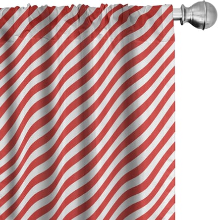 ABAKUHAUS Snoepstokgordijnen – 2x75x245 cm – Microvezel – Rood-Wit