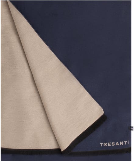 TRESANTI | STEIN | Dubbelzijdige visocse sjaal met logo | Navy