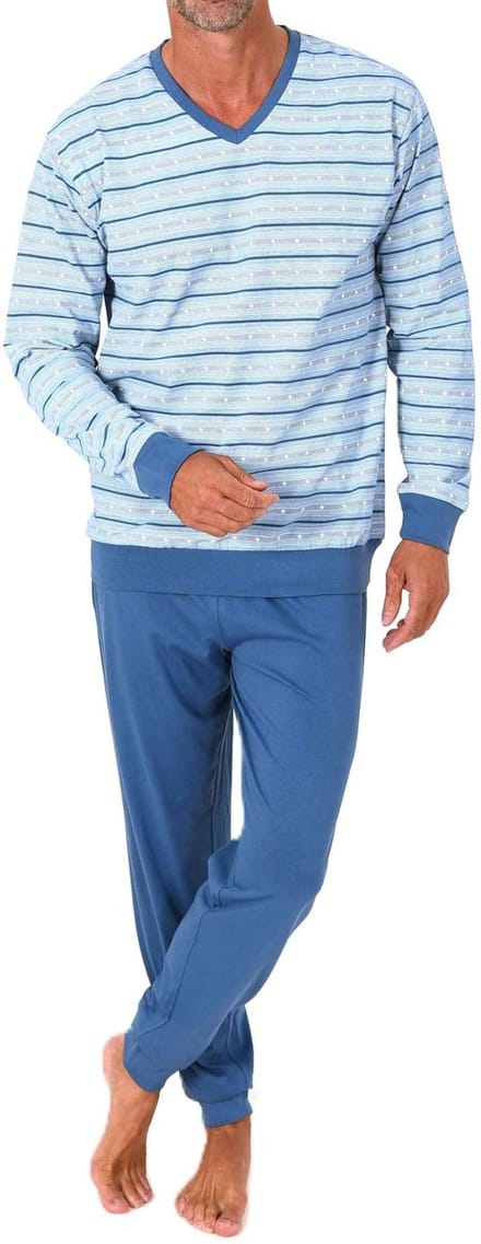 Normann herenpyjama met lange mouwen in elegante strepenlook