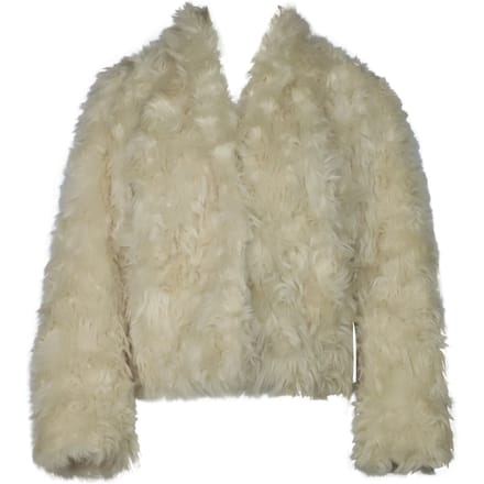 Vince Pluche Jas in Crème Nepleer
