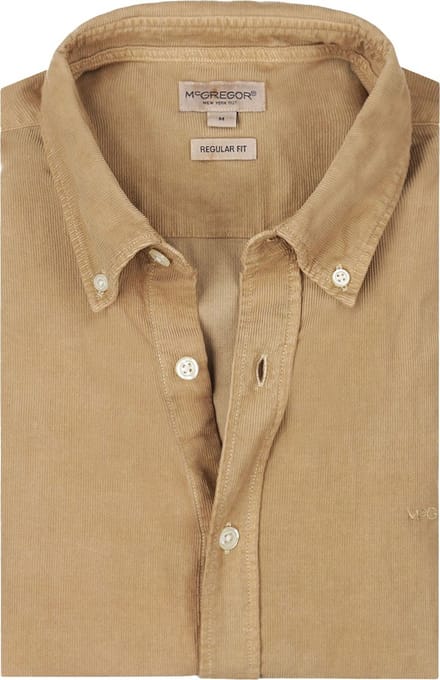 McGregor Overhemd Corduroy Beige - Maat S - Heren - Ribstructuur - Volwassen mannen
