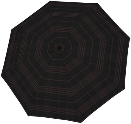 doppler paraplu Carbonsteel Long AC Karo Black / Grey zwart