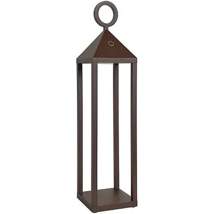 Lanterne Pic Nic LED moderne 2,2 W IP54 rechargeable et dimmable h. Corten de 47 cm