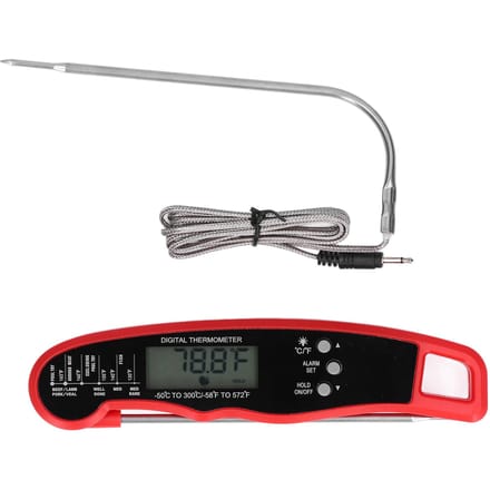 Barbecue Thermometer Dubbele Sondekop LCD Display Makkelijk Op te Bergen Digitale Vleesthermometer voor Thuis rood