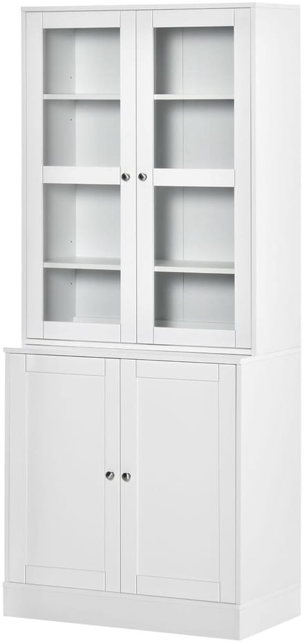4goodz Boekenkast met open en dichte vakken 40x76x178 cm - Wit