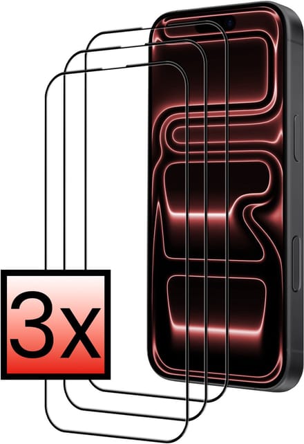 Screenprotector - 3 Stuks - Geschikt voor Apple iPhone 17 Pro Max - Full Cover - Beschermglas - Gehard Glas - Tempered Glass - Screen Protector