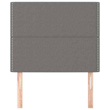 vidaXL - Hoofdbord - donkergrijs - 100x5x118/128 - cm - Stof