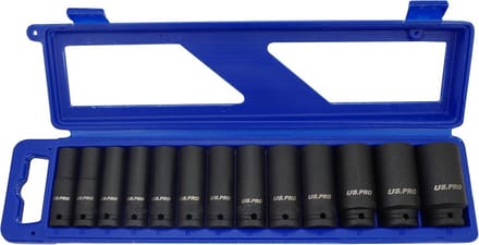 13-delige 1/2" Aandrijving Diepe Slagsleutelbits Set Metrisch 13mm tot 32mm