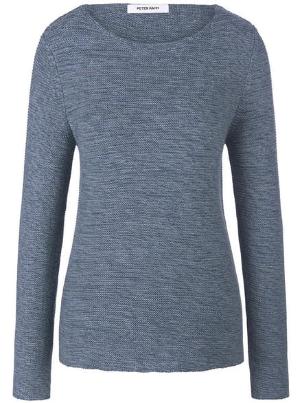 Trui 100% katoen ronde hals Van Peter Hahn blauw