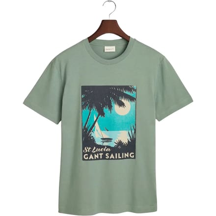 Gant Placed Graphic T-shirt Met Korte Mouwen Groen L Man