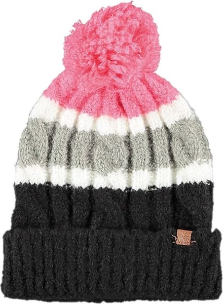 Sarlini Winter muts met pompon - kinderen - multi kleuren - grof gebreid - one size