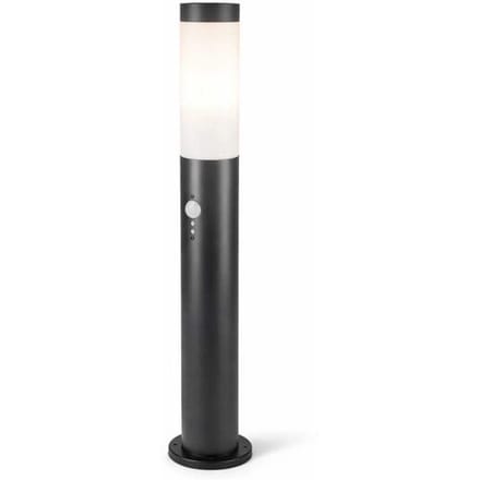 HOFTRONIC Dally LED Sokkellamp Zwart M - Bewegingssensor -Schemerschakelaar - E27 fitting - IP44 Waterdicht - 80 cm - padverlichting - Staande