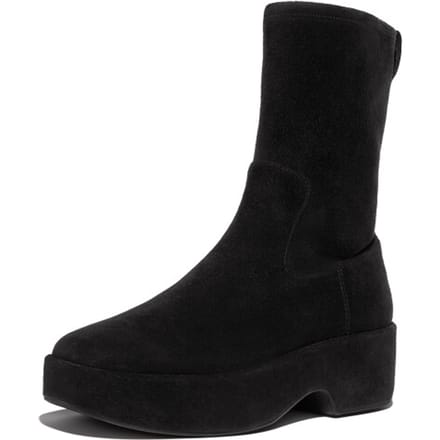 FitFlop F-Luma Boot - Stretch Suede (Wrapped) ZWART - Maat 36